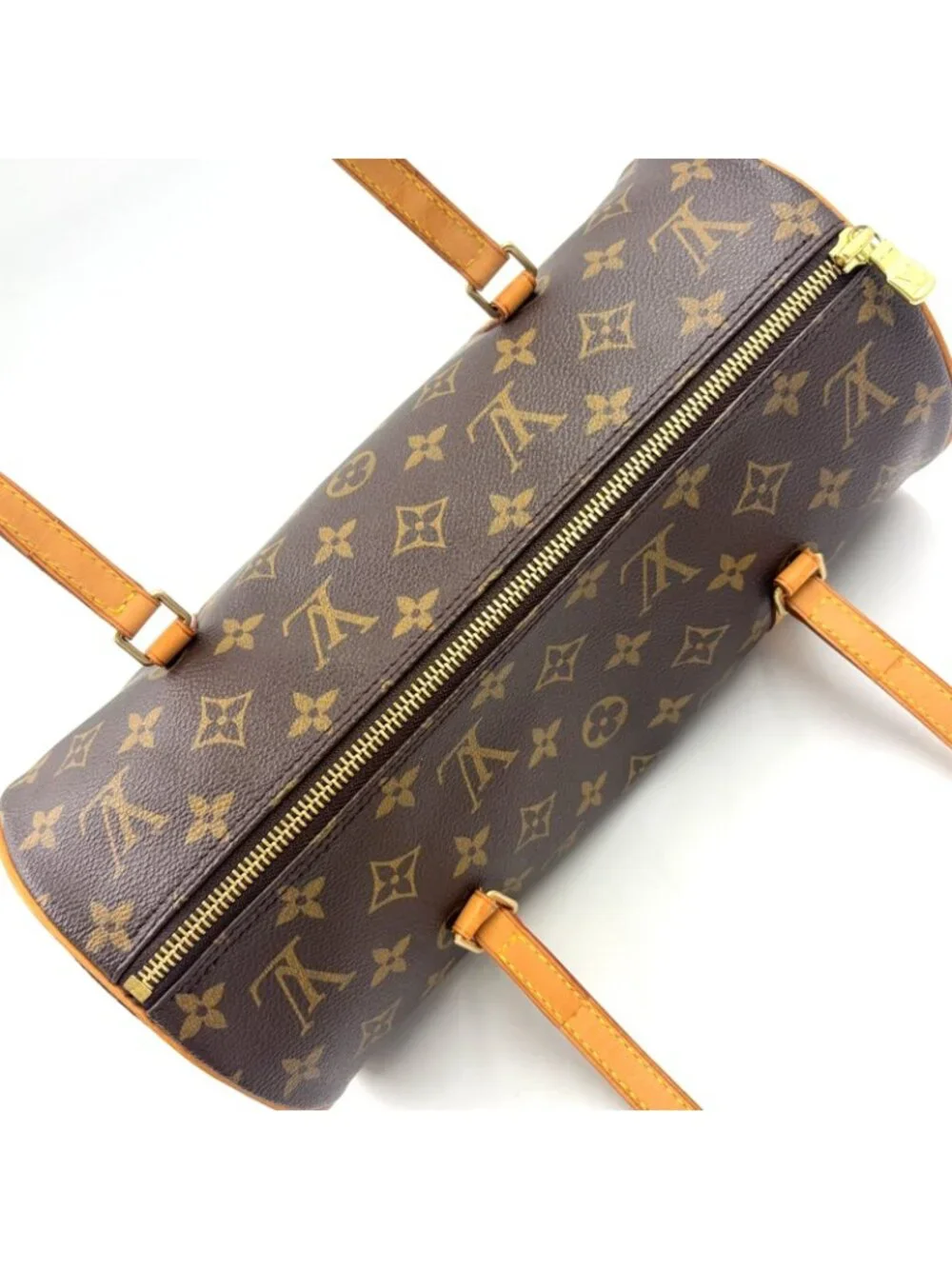 Louis Vuitton Papillon 30 Monogram Leather Brown Light Handbag Gold
